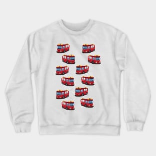 Red fire engine pattern Crewneck Sweatshirt